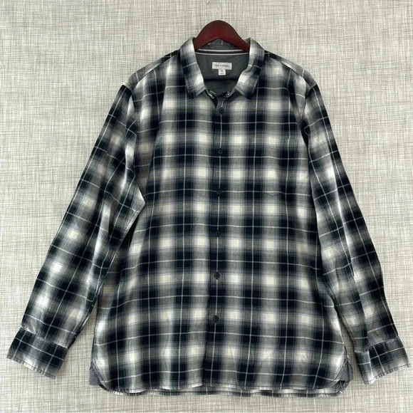 Sun + Stone Plaid Long Sleeve Button Down Shirt Men's XL 8333/10 b - Picture 2 of 11
